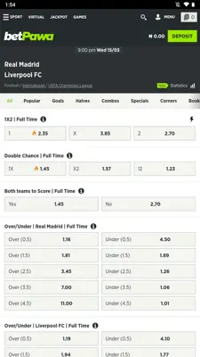 Betpawa android App screenshot 1